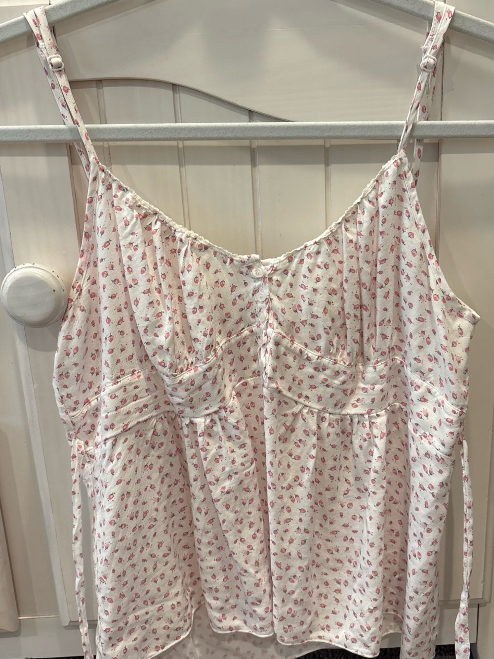 Brandy Melville White Floral Tank Top